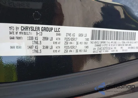 2014 Chrysler Town & Country Touring из США, поврежденный, VIN 2C4RC1BG7ER156144